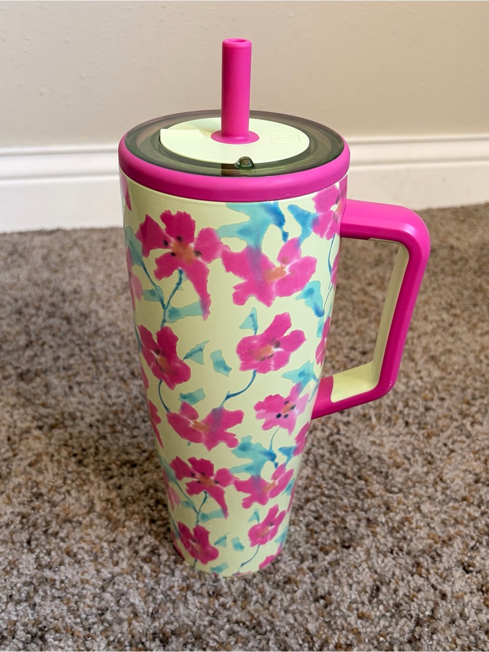 Brumate x Vitality Hibiscus Pink Floral Travel Tumbler with Handle
